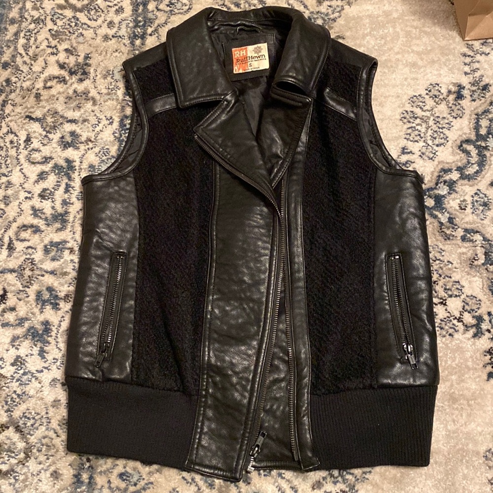 Faux Leather Ruff Hewn Vest
